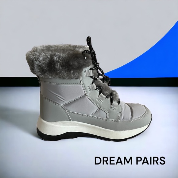 Dream Pairs Shoes - DREAM PAIRS FAUX FUR GRAY BOOTIES ANKLE SHOES NEW BOOTS waterproof winter 36-6